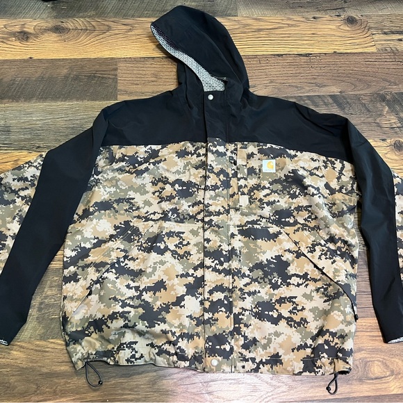 Carhartt Storm Defender Waterproof Rain Jacket Men's XL Hooded Zip Camo - Picture 2 of 16